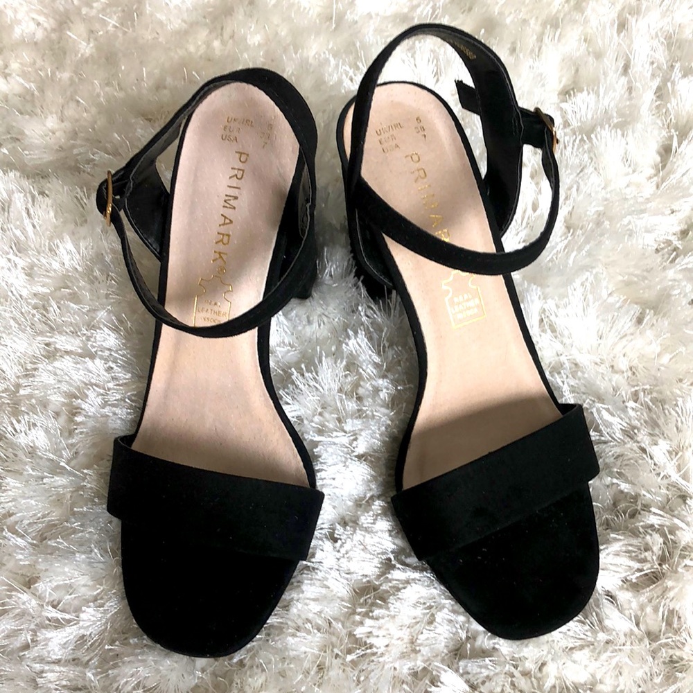 Primark Black Chunky Heels - Size 7